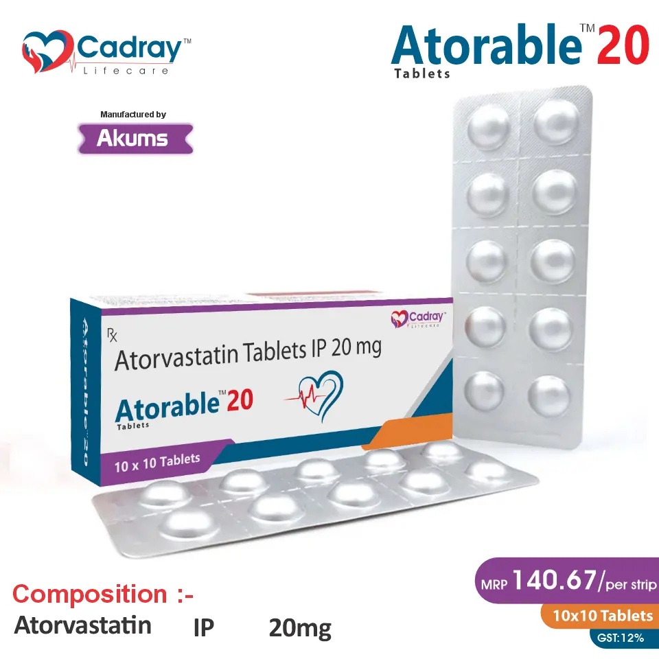 Atorvastatin 20mg Tablet | Cardiovascular Care | Best Price for PCD Pharma Franchise